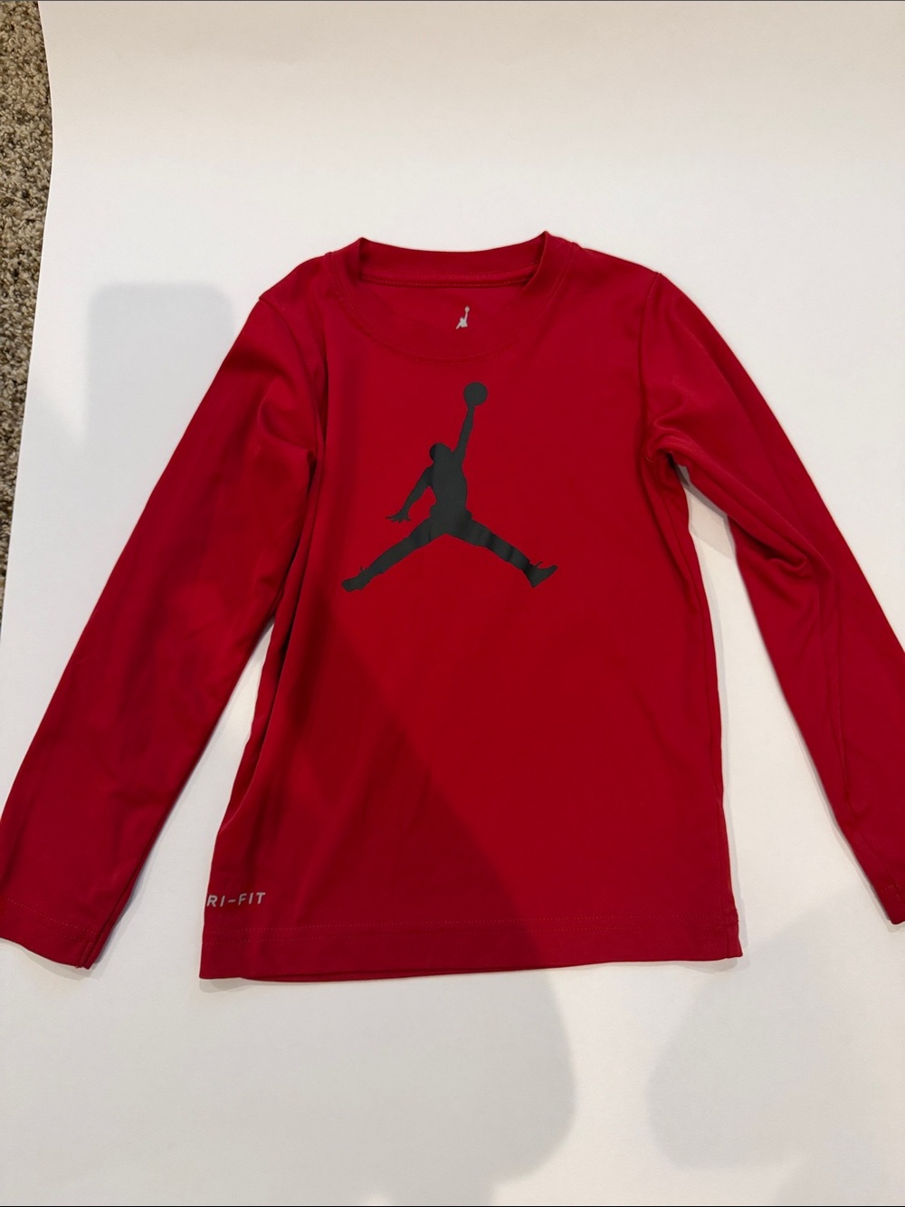 Nike Red Long-Sleeve Jordan Logo Tee